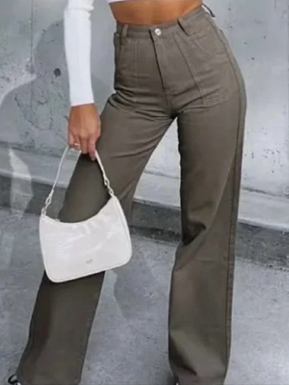 NWT White Fox Next Issue Khaki Pants Small Brown Wide Leg Patch Pocket